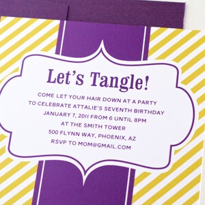 Rapunzel Tangled inspired Invitations Let's Tangle Personalized Printable Birthday Invites INSTANT DOWNLOAD image 5
