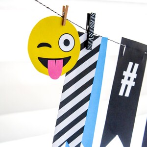 Emoji Birthday Party Decor Banner - Printable PDF - Etsy