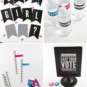 COMBO PACK of Baby Gender Reveal Party Decor - Instant Downloads