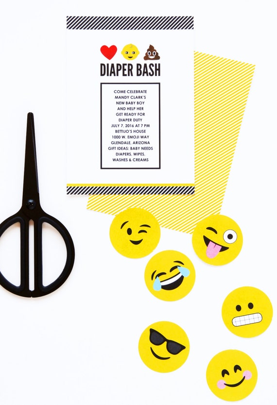 Emoji Baby Shower Invite Printable Editable Pdf Instant Etsy