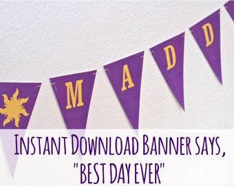 Rapunzel Sun "BEST DAY EVER" Printable Banner
