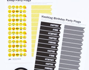 Emoji Birthday Party Decor Banner Printable PDF | Etsy