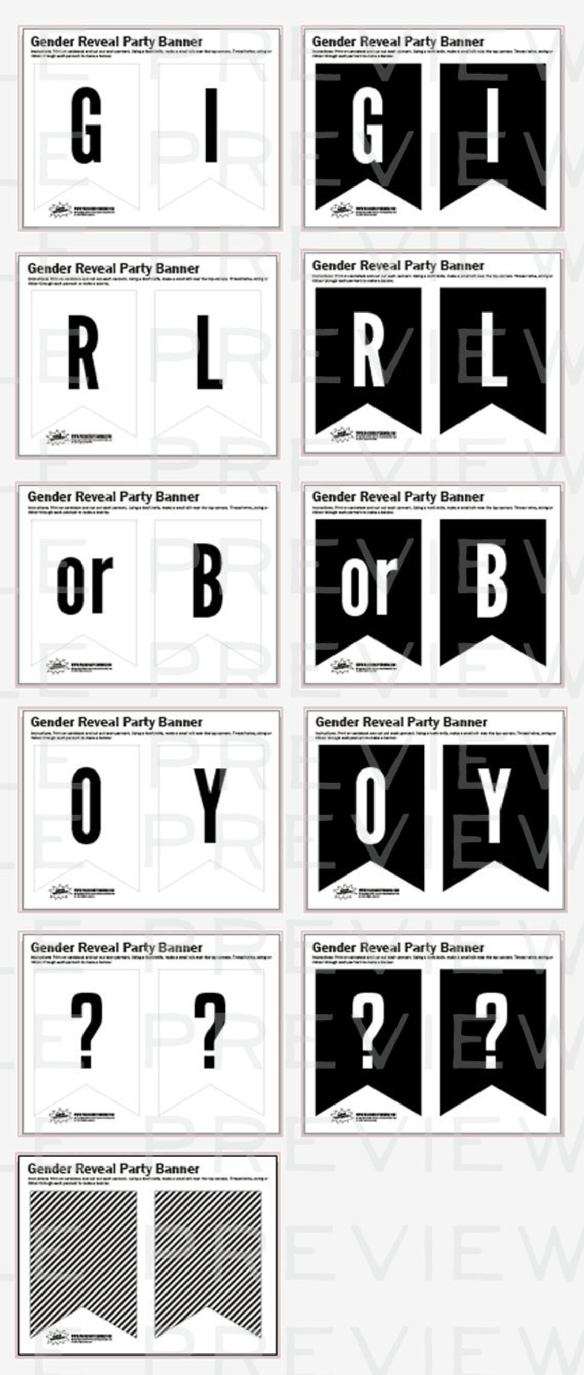 Baby Gender Reveal Party Banner Printable PDF - Etsy