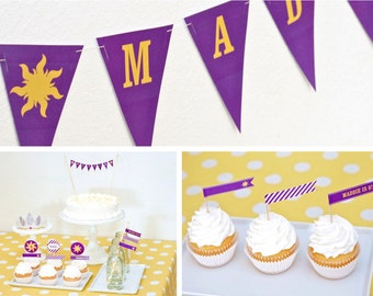 Rapunzel Sun CUSTOM Banner Printable with Child's Name Bunting