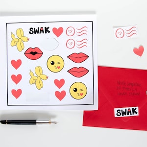 Love Notes SVG Bundle - Mod Valentines & SWAK Sealed With A Kiss SVG file bundle for Cricut and Silhouette Cutting Machines