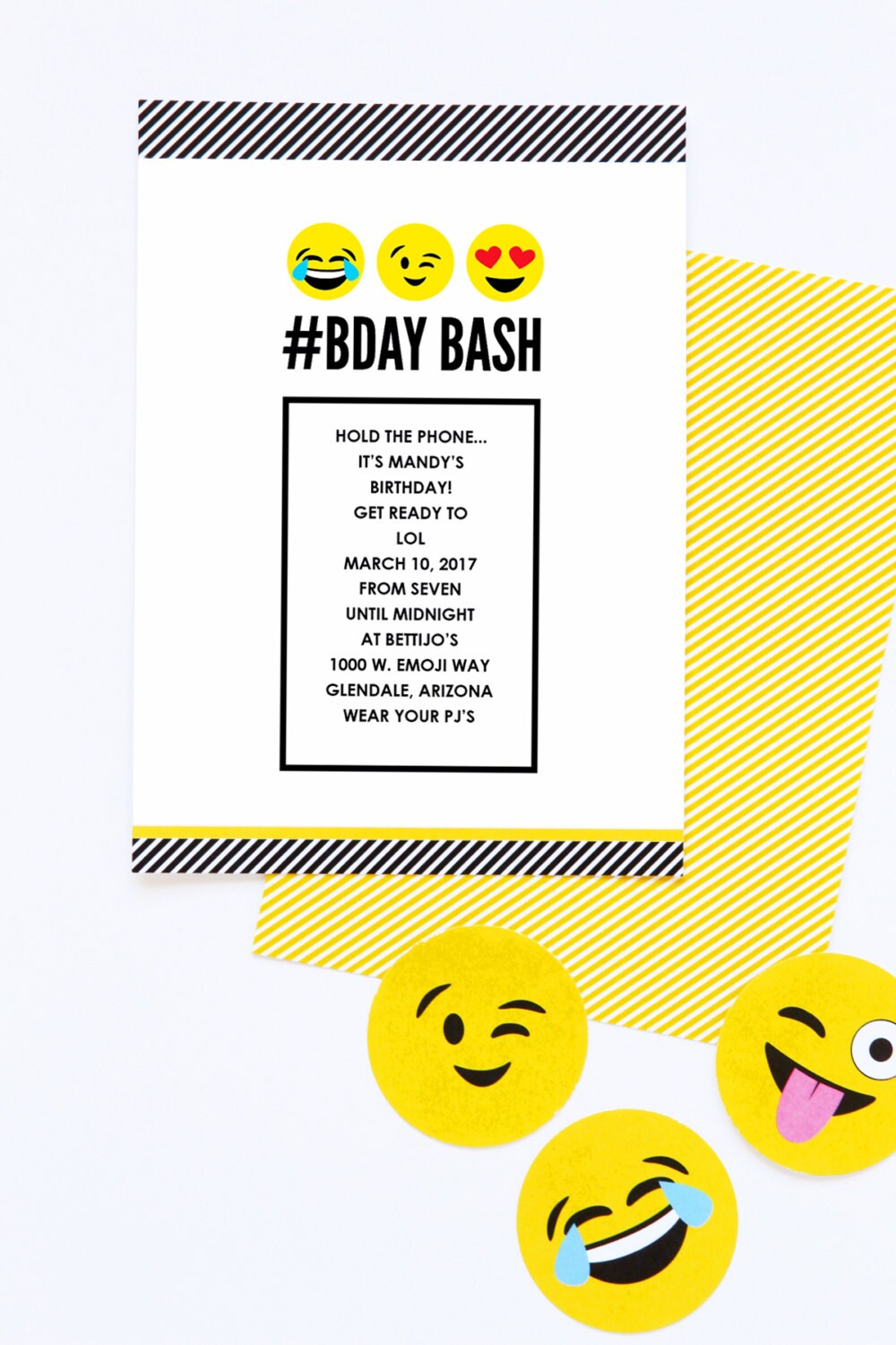 Emoji Birthday Party Invite - Printable &amp; Editable PDF - Instant ...