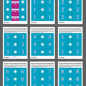 Snowflake Cupcake Toppers & Party Flags for Frozen inspired Birthday Party Instant Printable PDF Download image 6