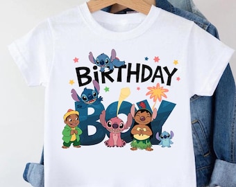 Personalisiertes Geburtstagskind Disney Shirt, personalisiertes Stitch Sibling Party T-Shirt, Ohana Freunde Geburtstags-Outfit, Magic Kingdom Familienreise Top
