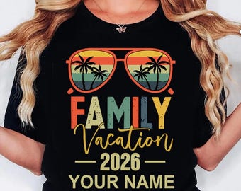 Familienreise 2026 benutzerdefinierte T-Shirts, personalisierte passende Gruppenreise-T-Shirts