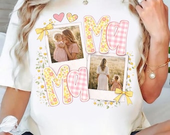Benutzerdefinierte Foto Mom Shirt, personalisierte Mama Shirt mit Foto, Muttertag Foto Shirt, benutzerdefinierte Familien Shirt Geschenk für Mama