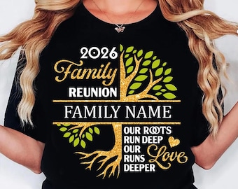 Personalisierte Reunion Shirts, benutzerdefinierte Familienname 2026, passend für Männer Frauen Kinder