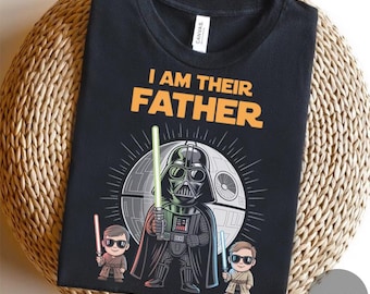 Personalisierte Ich bin ihr Vater Shirt, Jedi Kinder Name T-Shirt, Star Wars Papa Geschenk, Vatertag Galactic Shirt, Individueller Darth Vader Papa