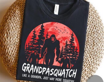 Personalisiertes Grandpasquatch Shirt mit Enkelkindern, individuelles Sasquatch Opa Geschenk, Bigfoot Opa Tee, lustiges Squatchy Opa Geschenk