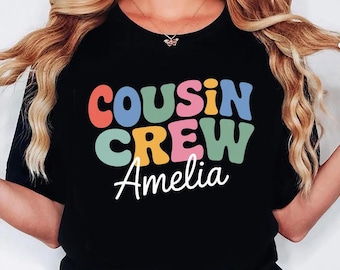 Benutzerdefinierte Cousin Crew Shirt Personalisierte Name Familientreffen Passende Gruppe Kinder Jugend Erwachsene Tee
