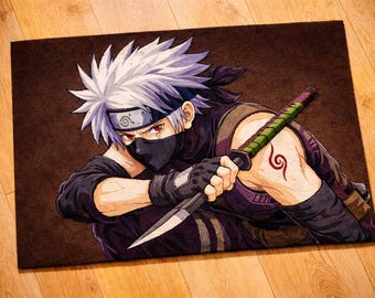 Tappeto Ninja Warrior, tappeto in stile anime, decorazione per pavimento camera da letto sala giochi