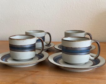 Set of 4 Vintage Otagiri Horizon Cup & Saucer Pairs – Japanese MCM Stoneware