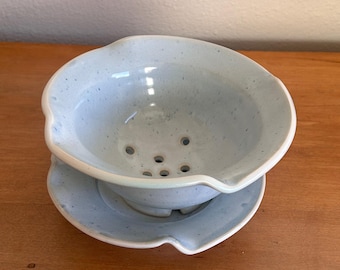 Studio Pottery Berry Bowl with Dish – Heather Dieter Bartmann