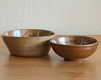 Set of 2 Vintage Studio Pottery Bowls – Shino Glaze
