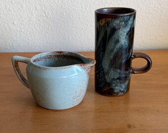 Juego de taza y jarrita para crema de espresso vintage – S. Ballard Vermont y Caffè D’Vita