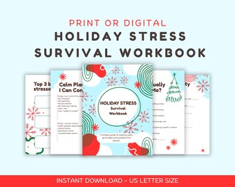 Holiday Stress Survival Workbook | Self-Care & Mindfulness (Digital PDF)