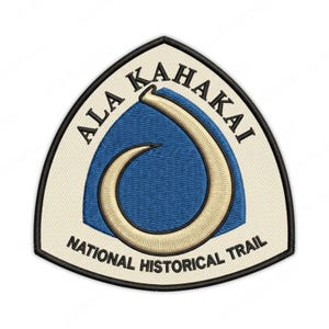 Ala Kahakai National Historical Trail Patch, Embroidered Iron On Badge, Hawaii Hiking Travel Souvenir Applique for Backpack Jacket