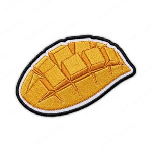 Sliced Mango Iron On Patch Cute Fruit Applique Easyembroidered Yellow Food Badge DIY Clothes Hat Accessory