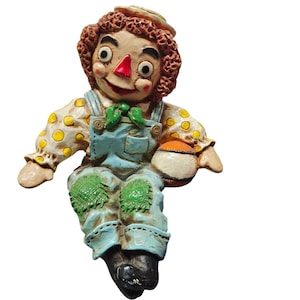 Figura de Raggedy Andy para estantería, fabricada en Chicago, 1969, Universal Statuary Corp.