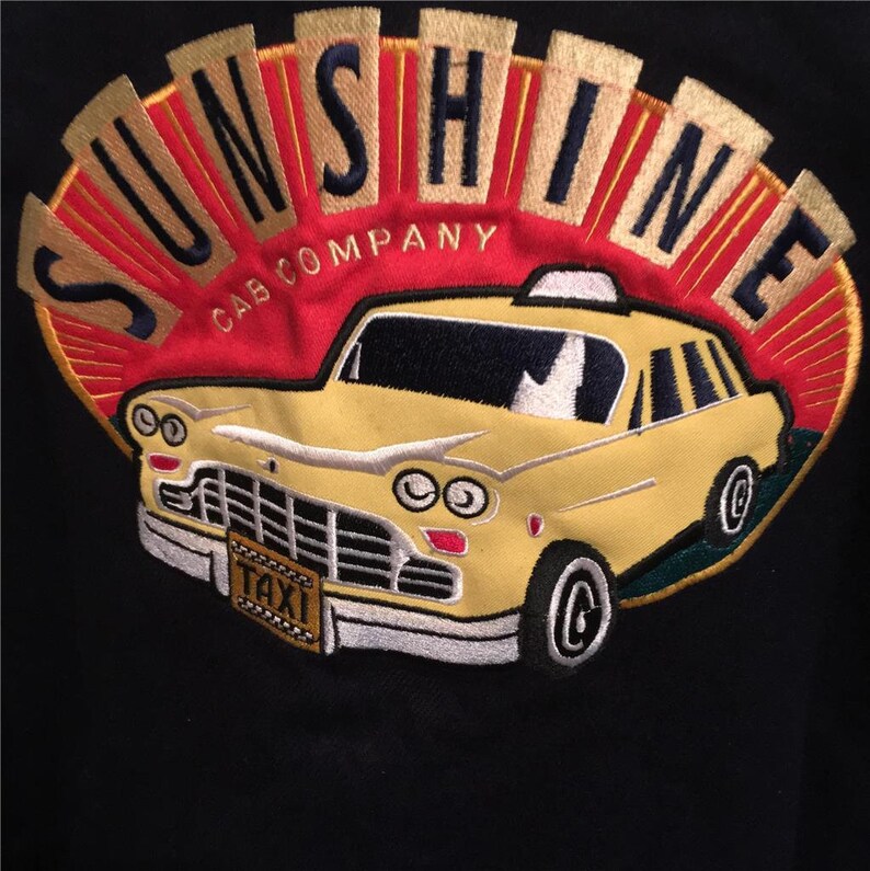 Nick at Nite Classic TV Sunshine Cab Company Taxi Vintage 1990/'s Bomber Jacket