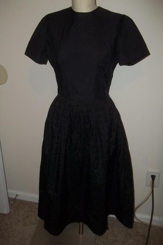 black cotton swing dress