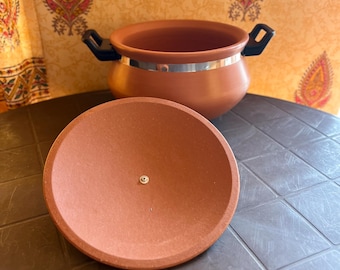 Terracotta Clay Handi Pot with Side Handles | Healthy Earthen Cookware