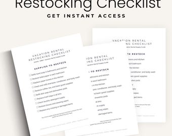 Airbnb Restock Checklist | Vacation Rental Supplies List | VRBO STR Host Inventory List | Turnover Checklist | Printable Instant Download