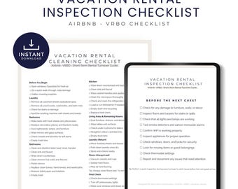 Airbnb Inspection Checklist | Vacation Rental Property Inspection | VRBO STR Host Template | Canva Printable | Instant Download