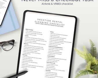 Lista de verificación para la limpieza profunda de alquileres vacacionales / Plantilla de Canva