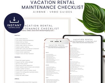 Airbnb Maintenance Checklist | Vacation Rental Property Upkeep Template | VRBO STR Host Canva Printable | Instant Download
