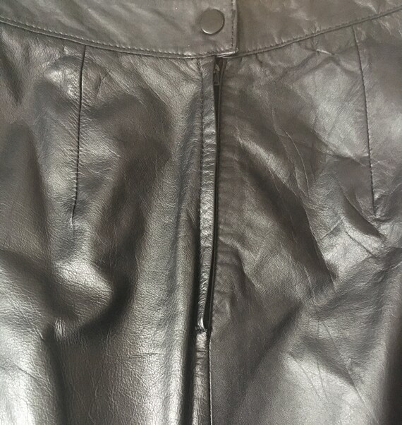 Vintage Black Leather Pencil Skirt 1980s, 80s, Fi… - image 3