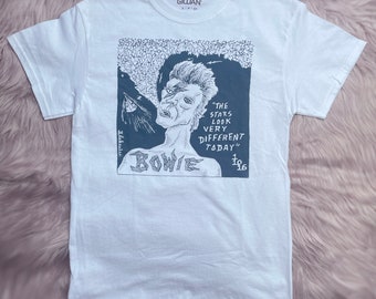 The Stars Look Very Different Today - David Bowie tshirt (unisex) designed by Dan Blakeslee