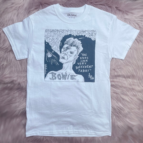 The Stars Look Very Different Today - David Bowie tshirt (unisex) designed by Dan Blakeslee