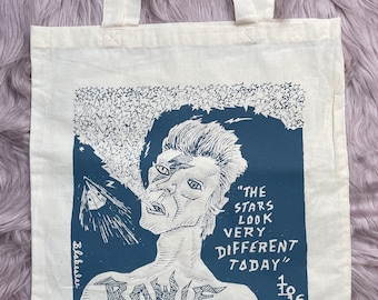 The Stars Look Very Different Today - David Bowie tote bag designed by Dan Blakeslee