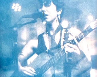The Songwriter - Cyanotype from printed transparency slide