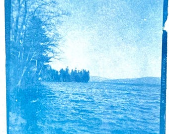 Flowing Water - Cyanotype from Vintage Film Negatives