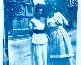 Portrait of 1900s Women 1  - Cyanotype made from Vintage Film Negatives