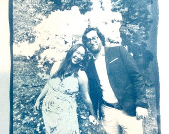 Custom Couples Valentine's Day Cyanotype Prints