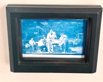 Vintage Picnic Scene (Framed)- Vintage Film Negatives, developed in the sunlight!