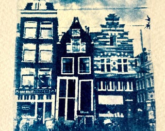 Amsterdam Buildings Cyanotype - Made From Printed Transparency