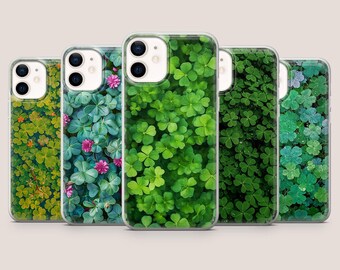 Etui na telefon z koniczyną i kwiatem koniczyny do iPhone'a 17Pro, 16e, 15, 14, 13, Samsunga S26, S25, S24, S23Fe, A16, A56, Pixela 10A, 9Pro