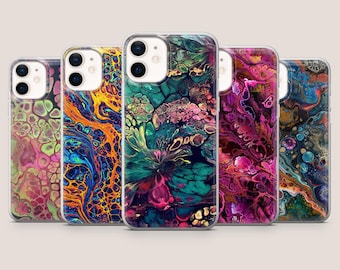 Kolorowa, tęczowa, gładka obudowa na telefon z plamą oleju do iPhone'a 17Pro, 16e, 15, 14, 13, Samsunga S26, S25, S24, S23Fe, A16, A56, Pixela 10A, 9Pro