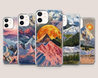 Etui na telefon z motywem górskiego krajobrazu i zachodem słońca, do modeli iPhone 17Pro, 16, 15, 14, 13, 12, Samsung S26, S25, S24, S23Fe, A16, A56, Pixel 10A, 9