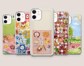 Etui na telefon piknikowe z motywem jedzenia na świeżym powietrzu do iPhone'a 17Pro, 16e, 15, 14, 13, Samsunga S26, S25, S24, S23, A16, Pixela 10A, 9Pro, 8