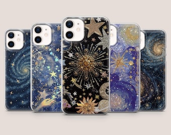 Etui na telefon z motywem nocnego nieba w gwiazdy do iPhone'a 17Pro, 16e, 15, 14, 13, 12, Samsunga S26, S25, S24, S23Fe, A16, A56, Pixela 10A, 9Pro, 8