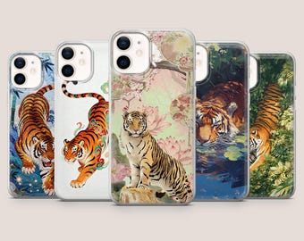 Etui na telefon z motywem tygrysa i kotem dżungli Glamour Art do iPhone'a 17Pro, 16e, 15, 14, 13, 12, Samsunga S26, S25, S24, S23Fe, A16, A56, Pixela 10A, 9Pro